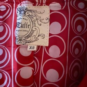 Tulle red pea coat size XS